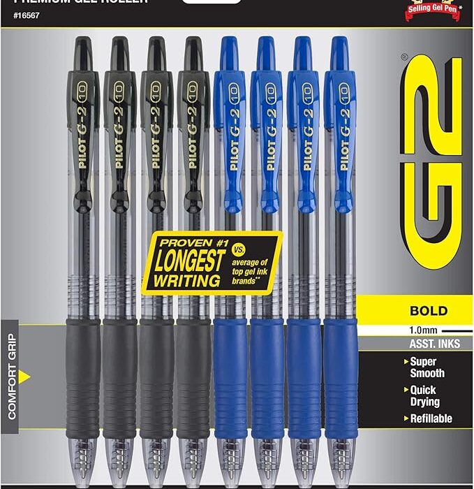 Boost Your Signing Speed — 8 Pilot G2 Gel Pens, Black & Blue Ink
